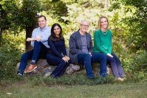 (From left to right): John Voith, CEO and co-founder; Mona Potter, M.D., chief medical officer and co-founder; James McElhiney, chief technical officer and co-founder; and Kathryn Boger, Ph.D., chief clinical officer and co-founder.